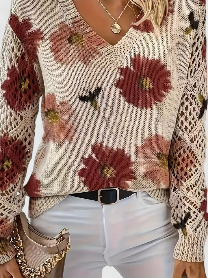 ASTRELLA | Elegant Jumper with Floral Pattern