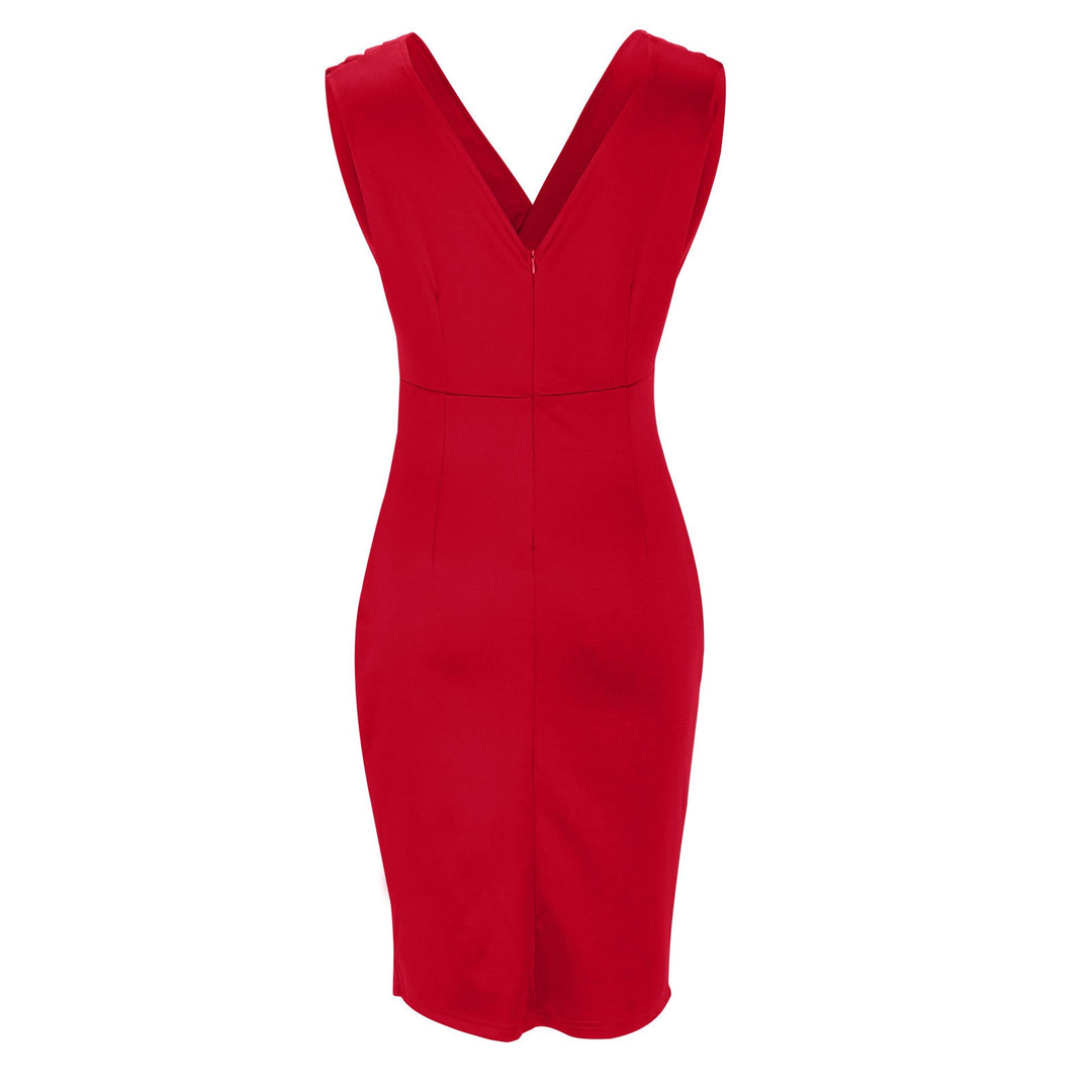Astrella | Fitted Dress with V-Neck and Slit