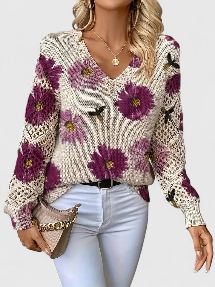 ASTRELLA | Elegant Jumper with Floral Pattern