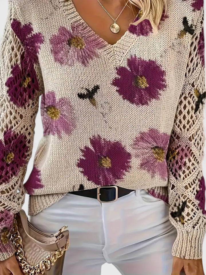 ASTRELLA | Elegant Jumper with Floral Pattern