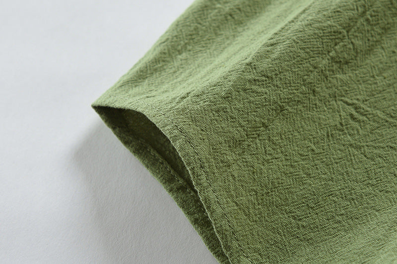 MEN'S COTTON AND LINEN TEXTURED LONG SLEEVES SHIRT