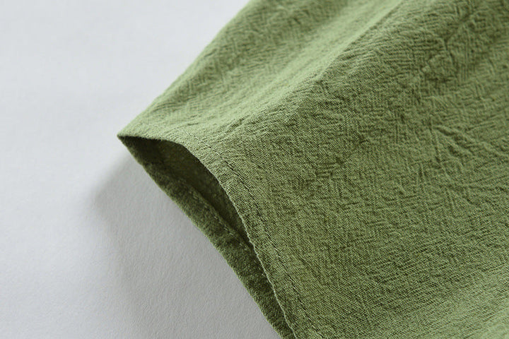 MEN'S COTTON AND LINEN TEXTURED LONG SLEEVES SHIRT