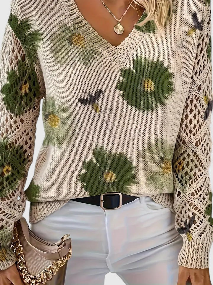 ASTRELLA | Elegant Jumper with Floral Pattern
