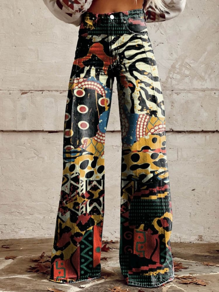 FELICITY™ - Wide-Leg Pants with Artistic Print