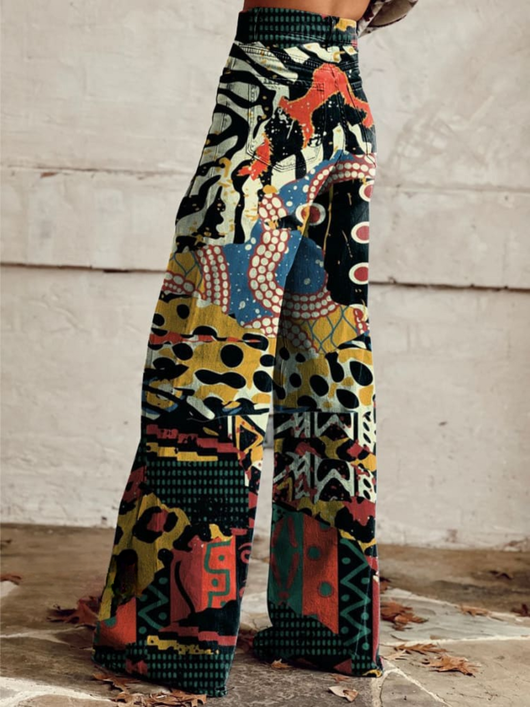 FELICITY™ - Wide-Leg Pants with Artistic Print