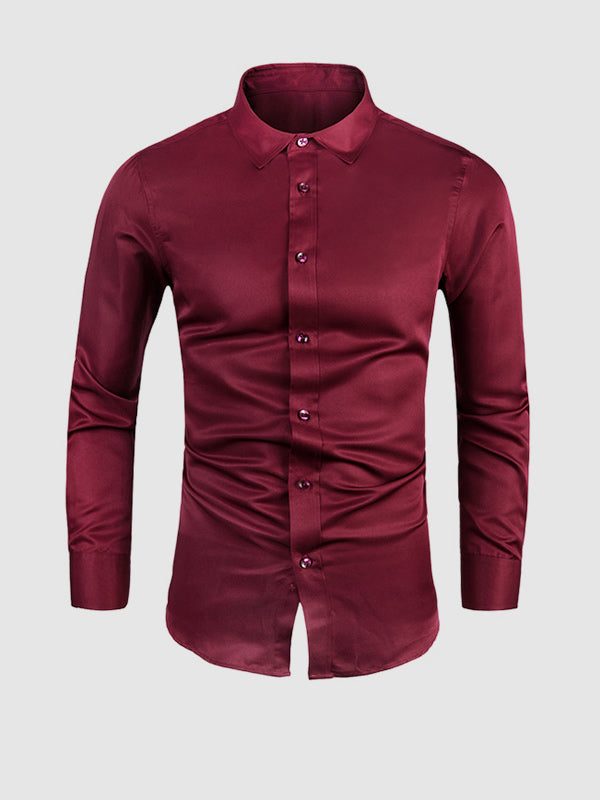 Men's Solid Color Business Casual Shirt