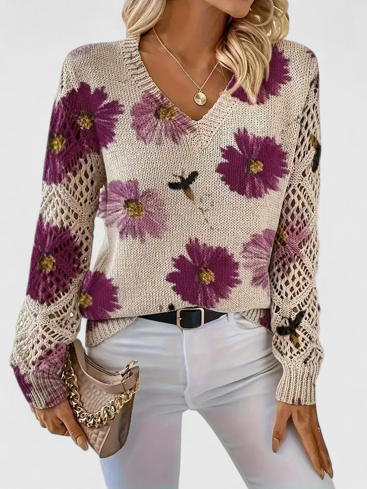 ASTRELLA | Elegant Jumper with Floral Pattern
