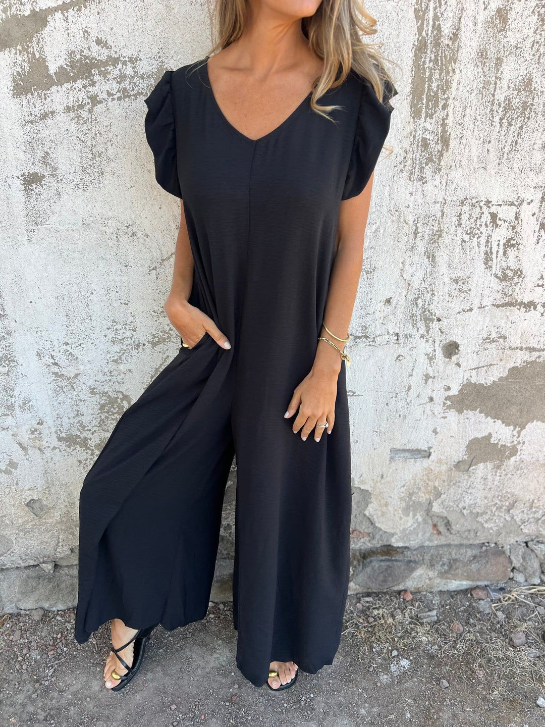 CASSANDRA™ - Stylish V-Neck Jumpsuit