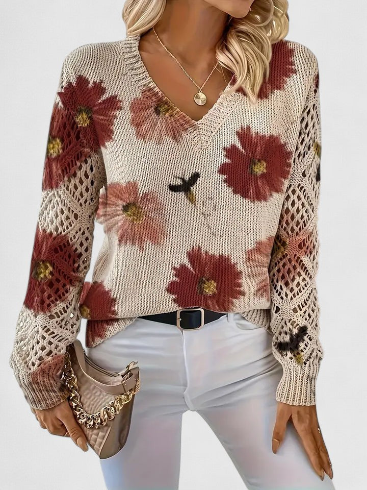 ASTRELLA | Elegant Jumper with Floral Pattern