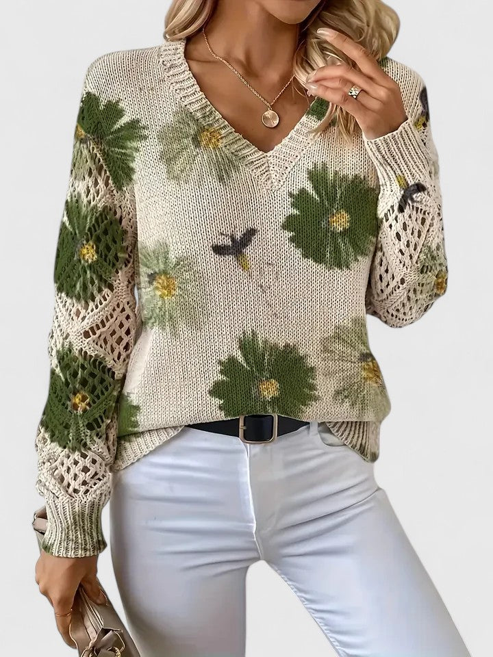 ASTRELLA | Elegant Jumper with Floral Pattern