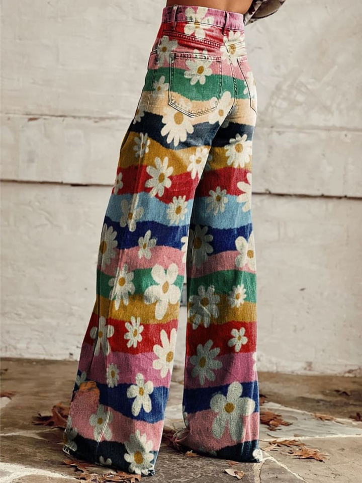 ELIANE™ - Vintage Bloom Wide-Leg Trousers