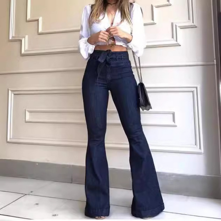 KYRA™ – Retro-Inspired Wide Leg Lace-Up Flared Trousers
