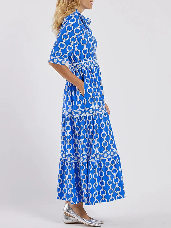 ALYANA™ - Midi Dress with Chain Link Design