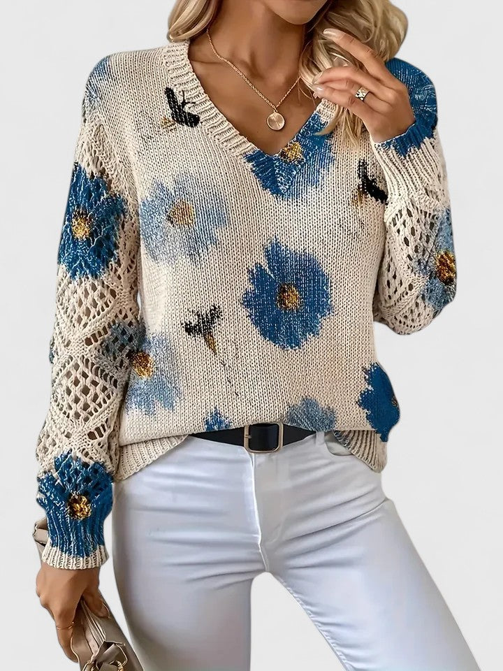 ASTRELLA | Elegant Jumper with Floral Pattern
