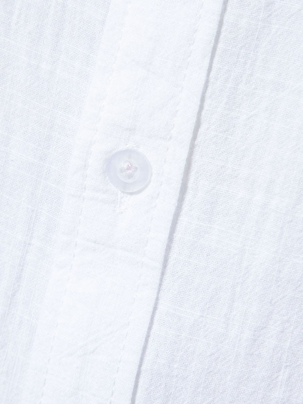 Men's cotton-linen stand collar casual long-sleeved shirt