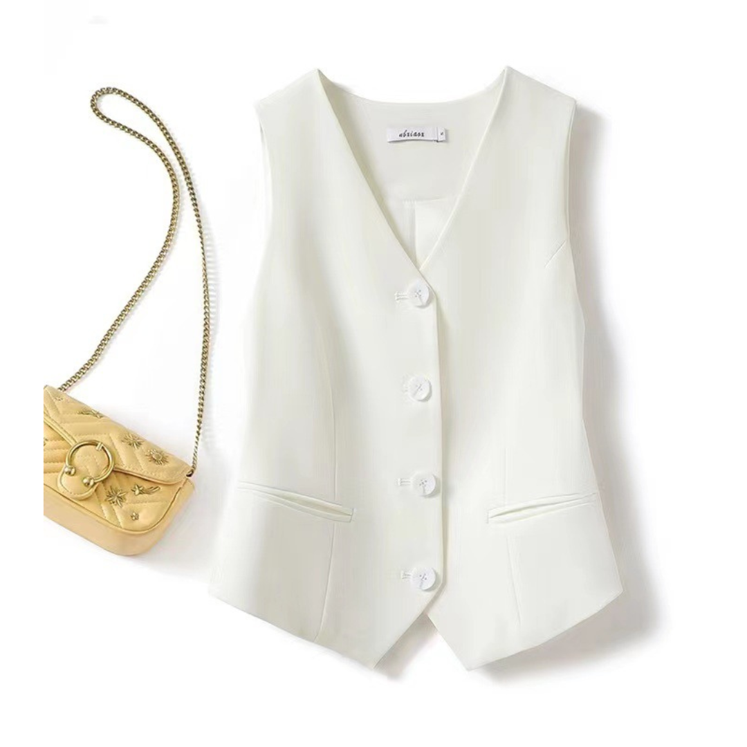 ZARINA™ – Elegant Sleeveless Button-Up Suit Vest