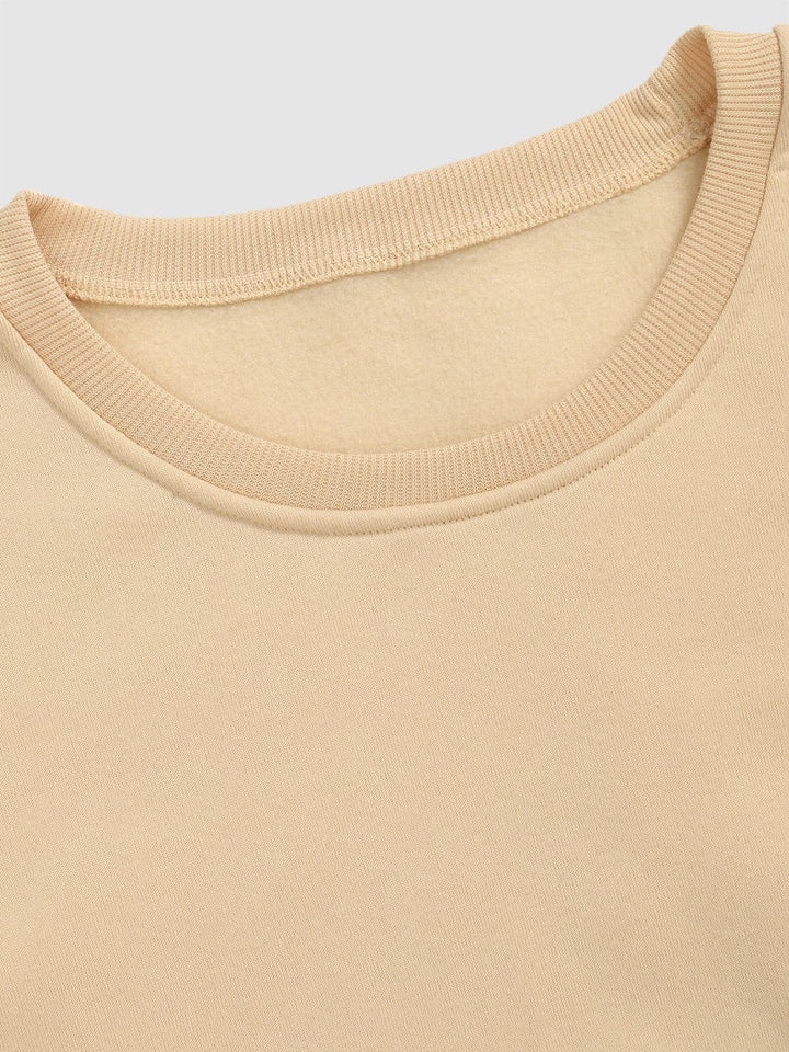 Men's Letter Smiley Face Print Casual Round Neck Pullover Sweatshirt
