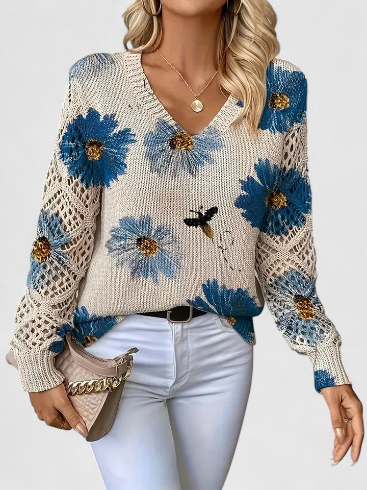 ASTRELLA | Elegant Jumper with Floral Pattern