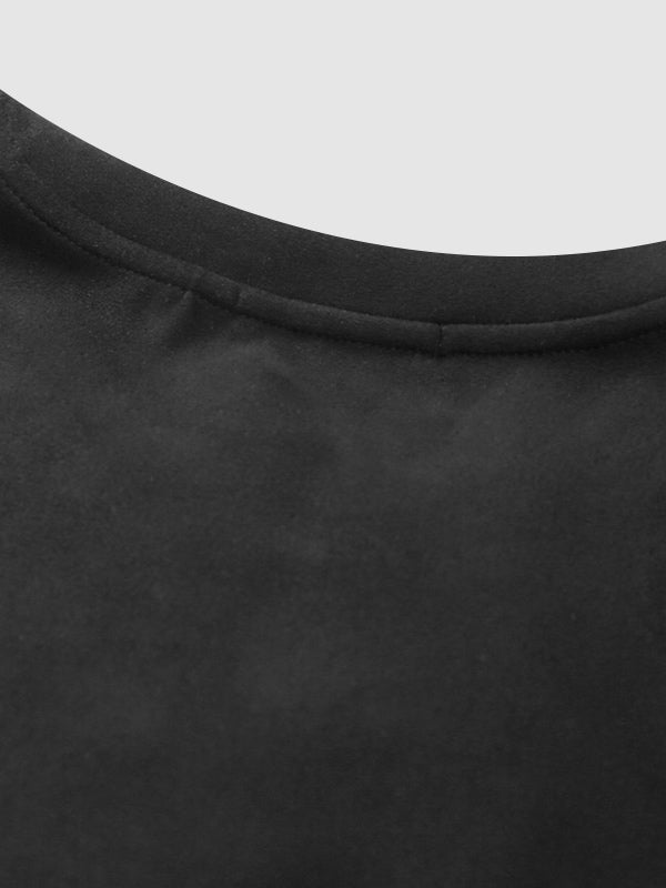 Men's Soft Suede Casual Pullover Sweatshirt