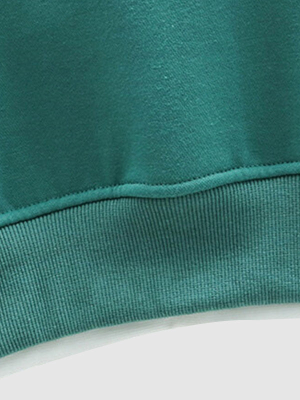Men's fake two piece stacking crew neck sweatshirt