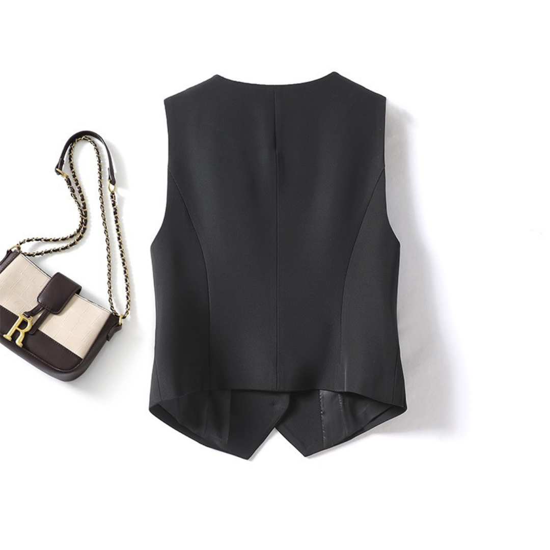 ZARINA™ – Elegant Sleeveless Button-Up Suit Vest