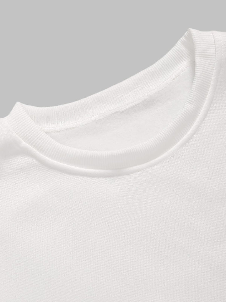 Men's Letter Smiley Face Print Casual Round Neck Pullover Sweatshirt