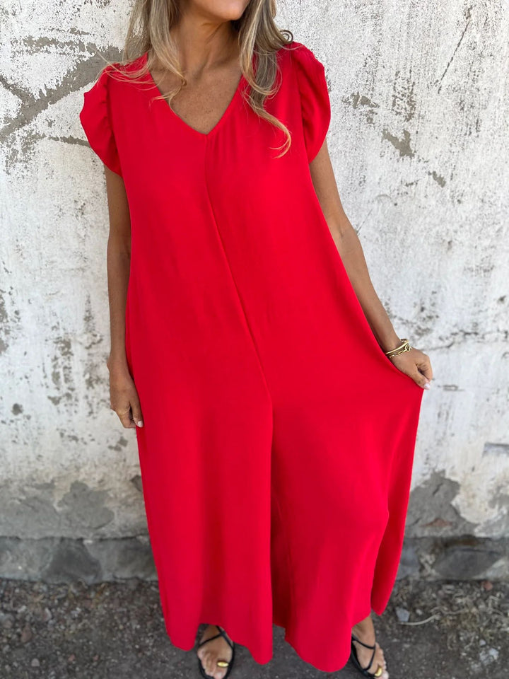 CASSANDRA™ - Stylish V-Neck Jumpsuit