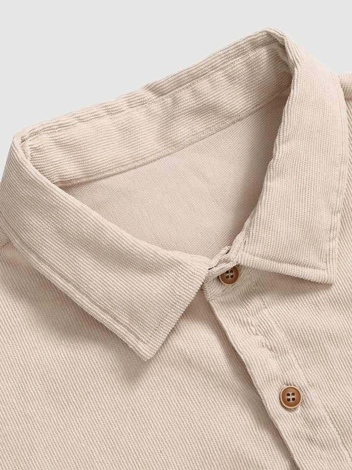 Men's Textured Corduroy Long Sleeve Shirt
