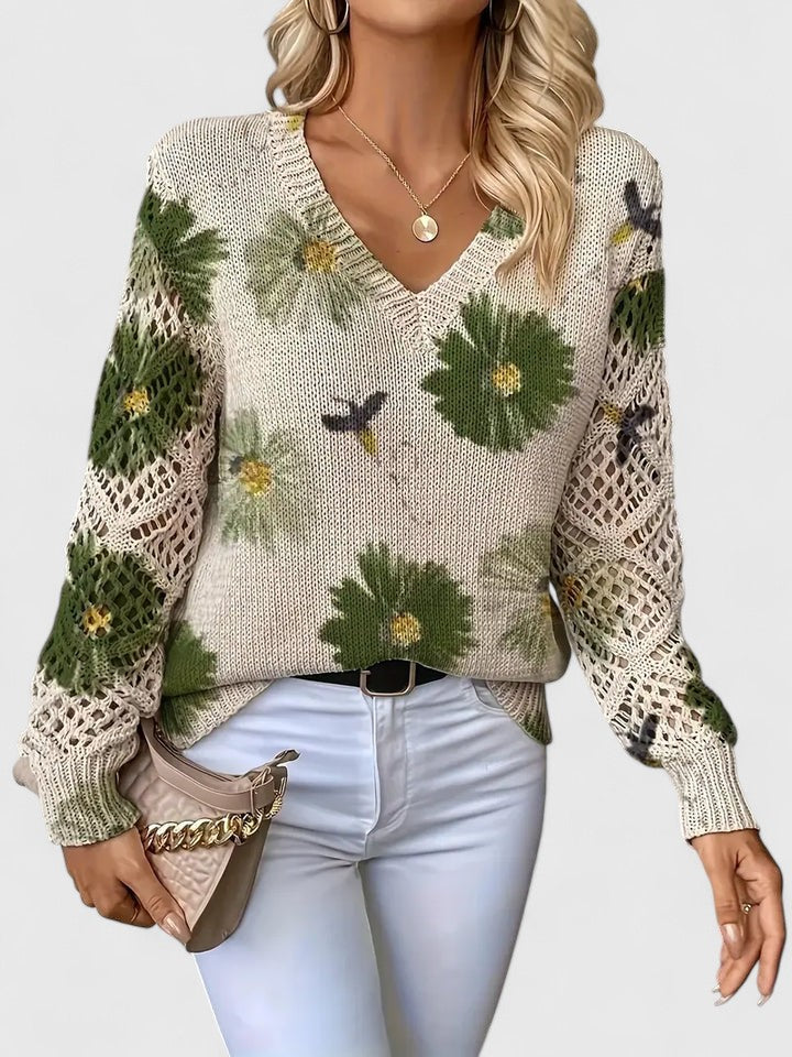 ASTRELLA | Elegant Jumper with Floral Pattern