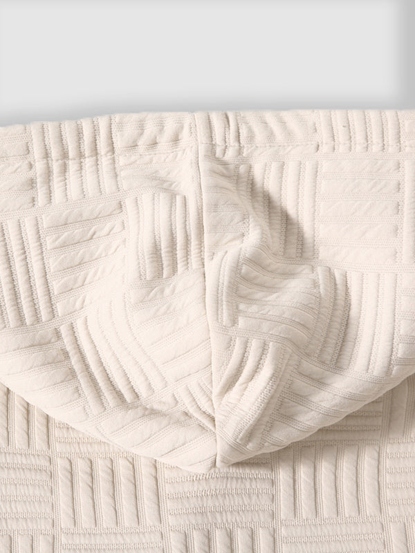 Men's Geometric Texture Loose Fit Jacquard  Hoodie