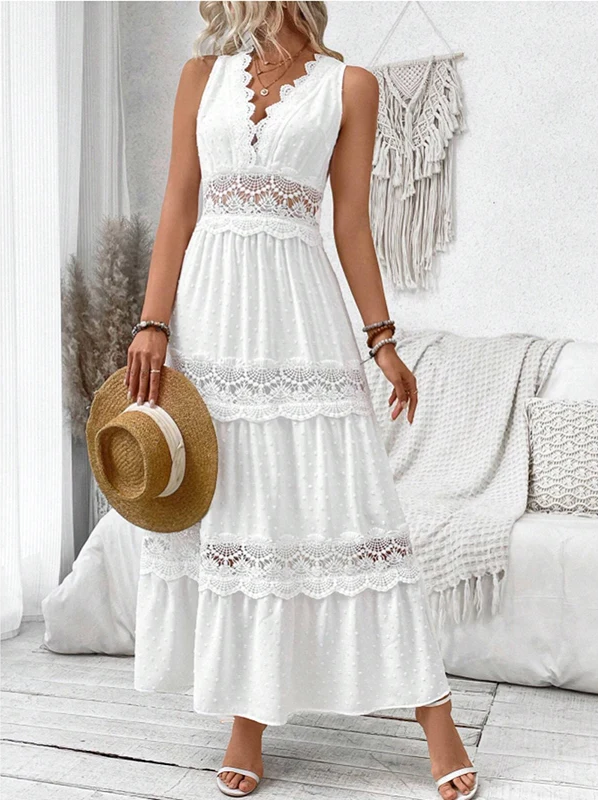 MAIKA™ Lace V-Neck Dress