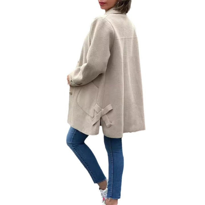 astrella| Classic oversized coat with bow details