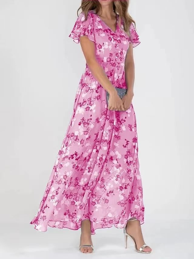 BRENDA™ - Elegant Floral Maxi Dress with Flowing Design