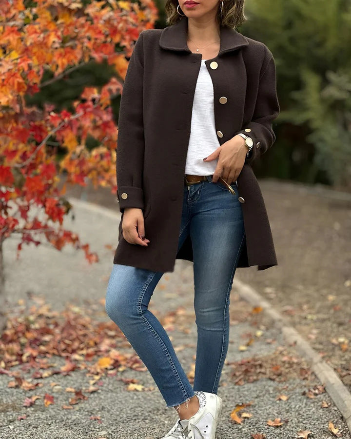 astrella| Classic oversized coat with bow details
