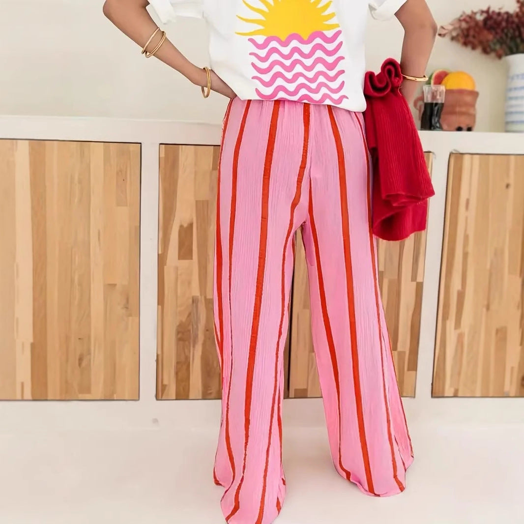 CHARO™ – Cozy Striped Wide-Leg Lounge Pants