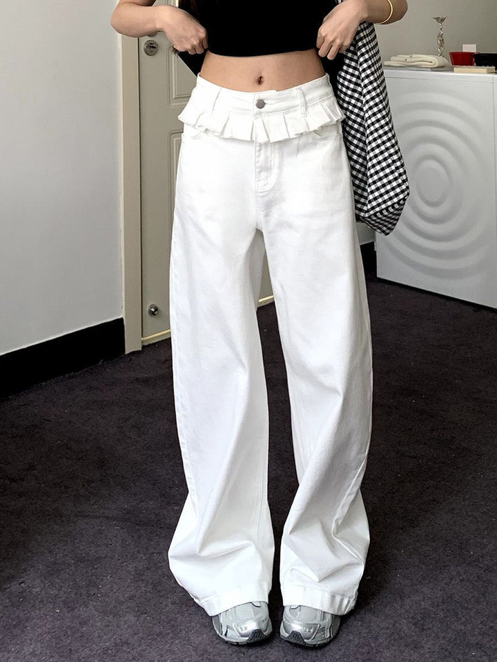 PAISLEY™ – Chic Wide-Leg Jeans with Elegant Lace Trim