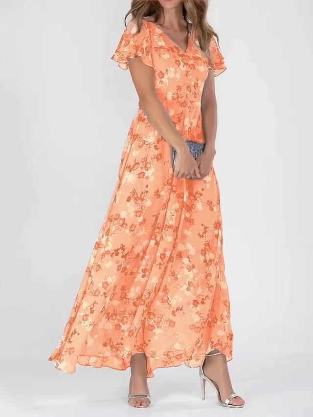 BRENDA™ - Elegant Floral Maxi Dress with Flowing Design