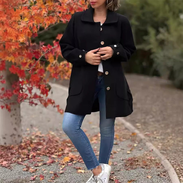 astrella| Classic oversized coat with bow details