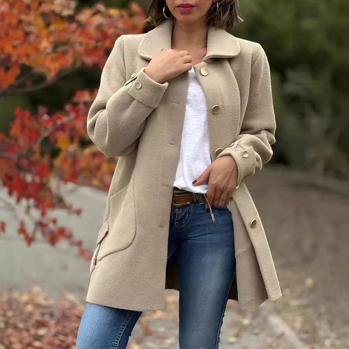 astrella| Classic oversized coat with bow details