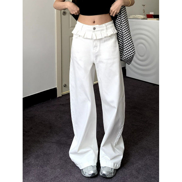 PAISLEY™ – Chic Wide-Leg Jeans with Elegant Lace Trim