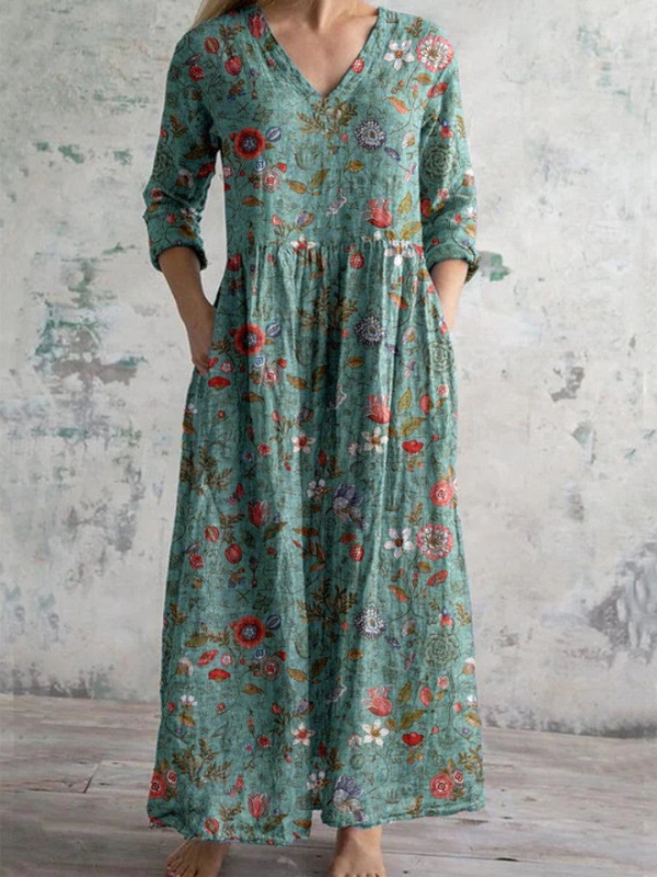 ASTRELLA | Maxi dress with vintage floral print