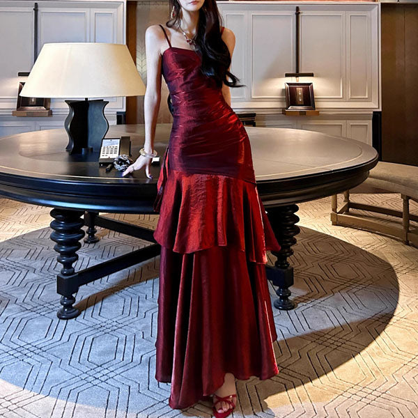 VIANNE™ - Elegant Ruffled Maxi Gown