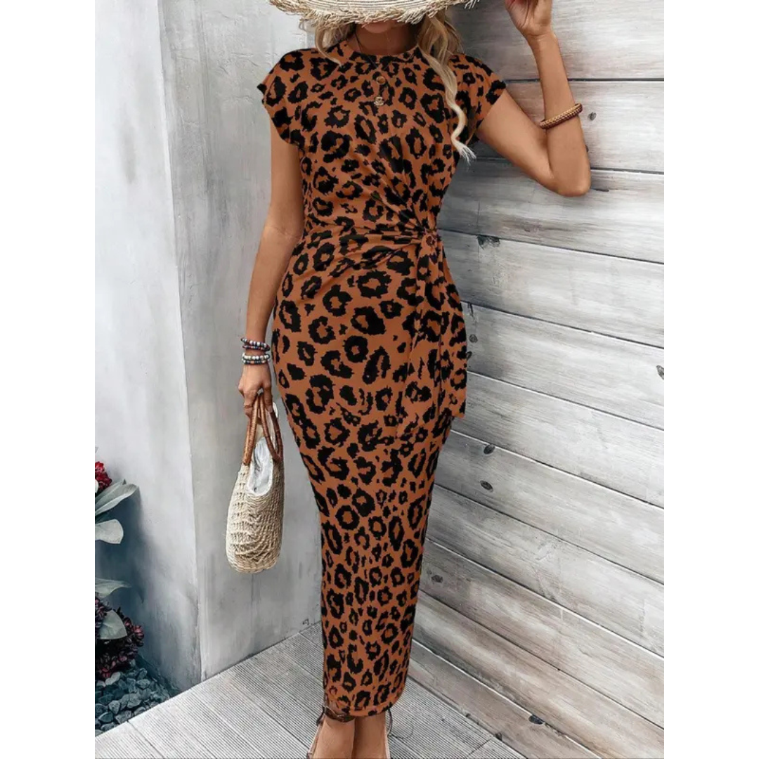 FELICIATI™ – Stylish Bodycon Dress Featuring Crew Neck and Flutter Sleeves
