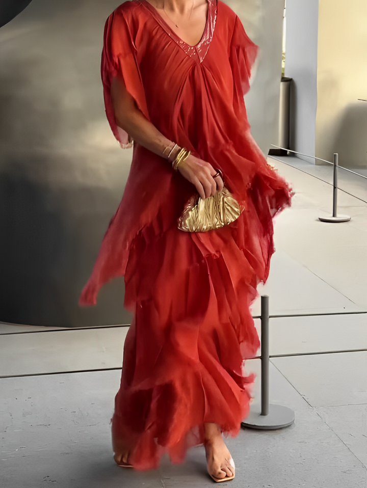 LYNETTE™ - Graceful Long Dress with Flowing Design