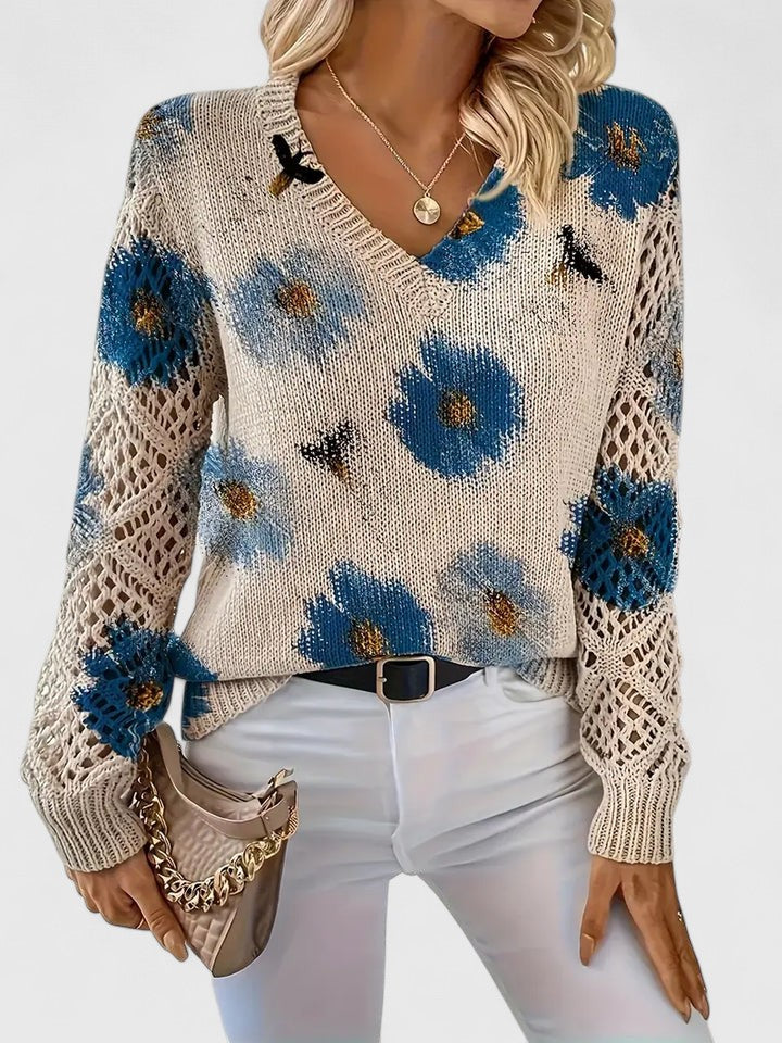 ASTRELLA | Elegant Jumper with Floral Pattern