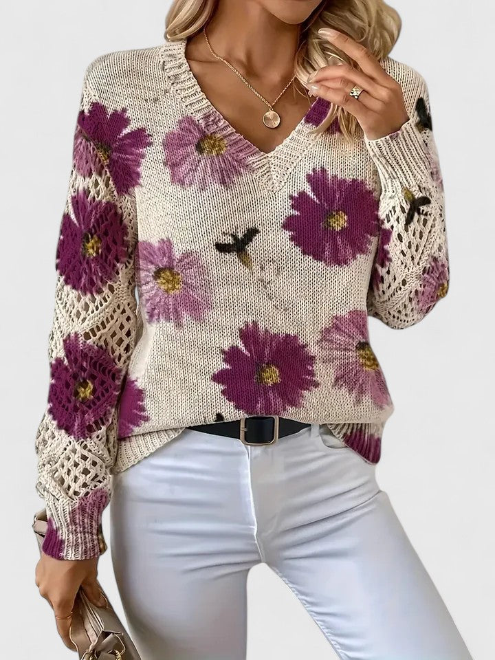 ASTRELLA | Elegant Jumper with Floral Pattern