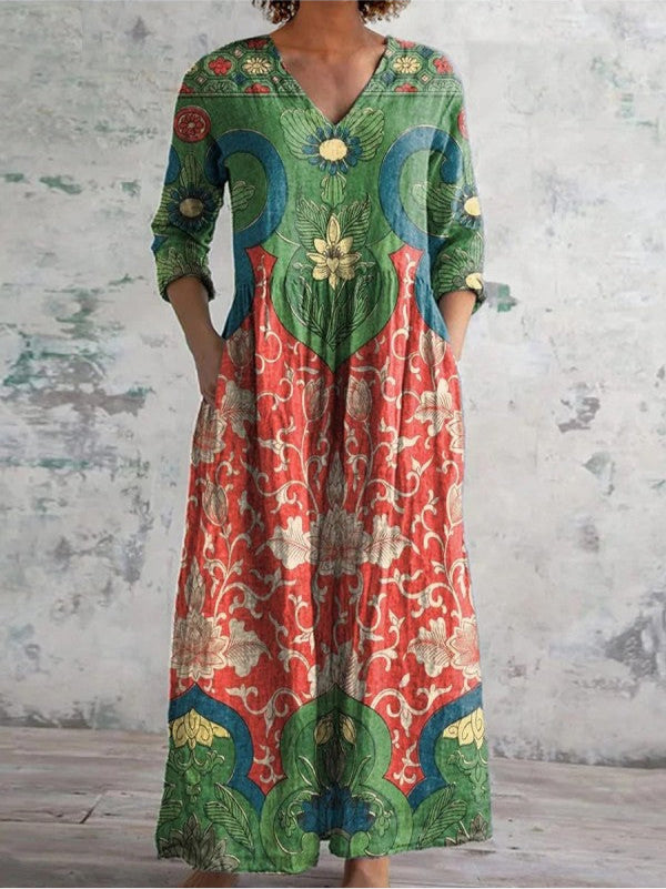 ASTRELLA | Maxi dress with vintage floral print
