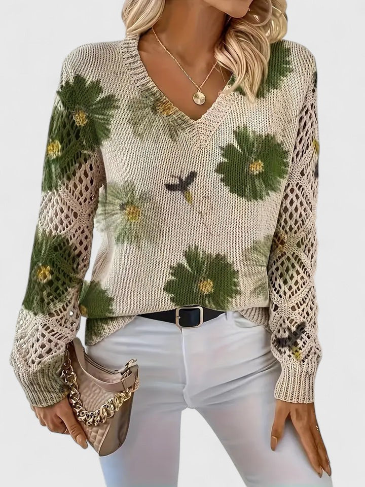 ASTRELLA | Elegant Jumper with Floral Pattern