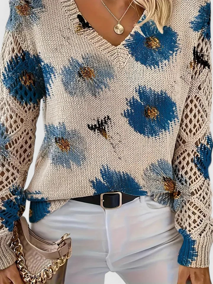 ASTRELLA | Elegant Jumper with Floral Pattern
