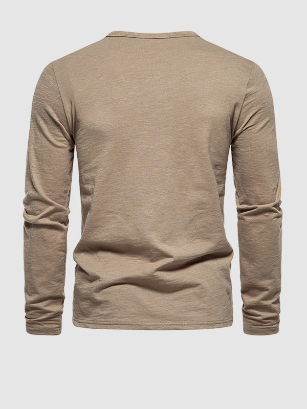 Men's Solid Color Basic Base Layer T-Shirt.